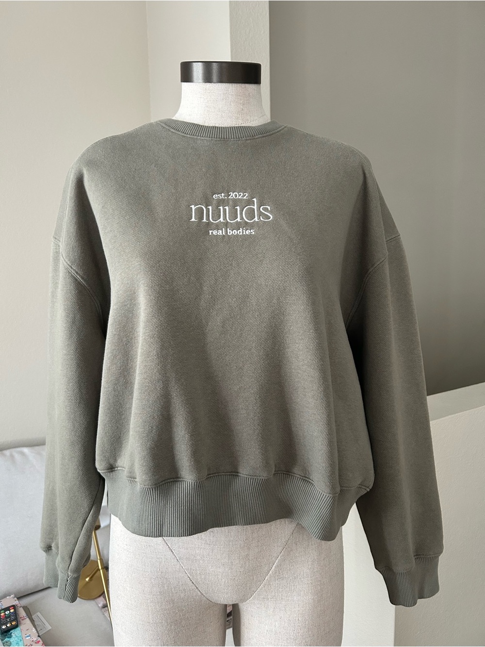 nuuds Olive Logo Crewneck Sweatshirt